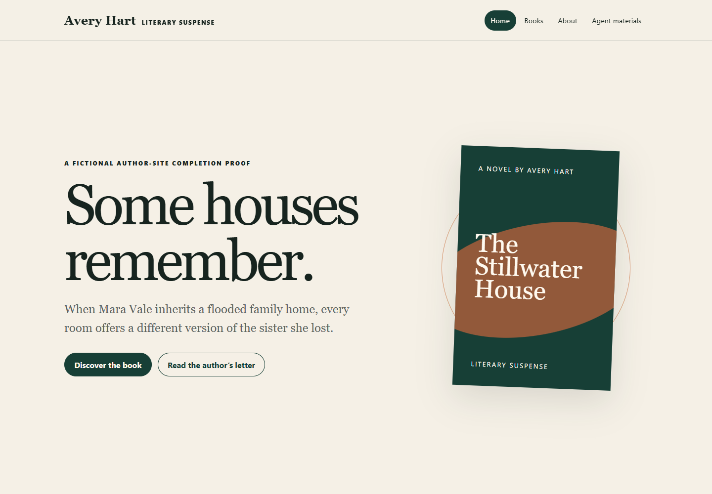 Author Website prototype screenshot